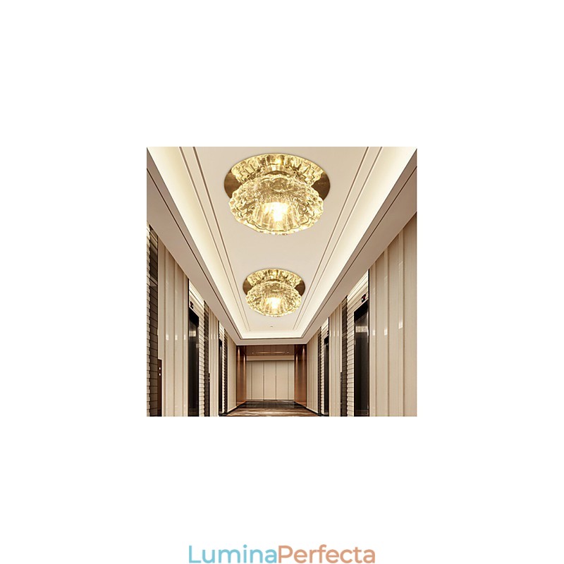 Plafoniera modernă cu economie de energie Plafoniera din cristal Lampă cu bec în jos