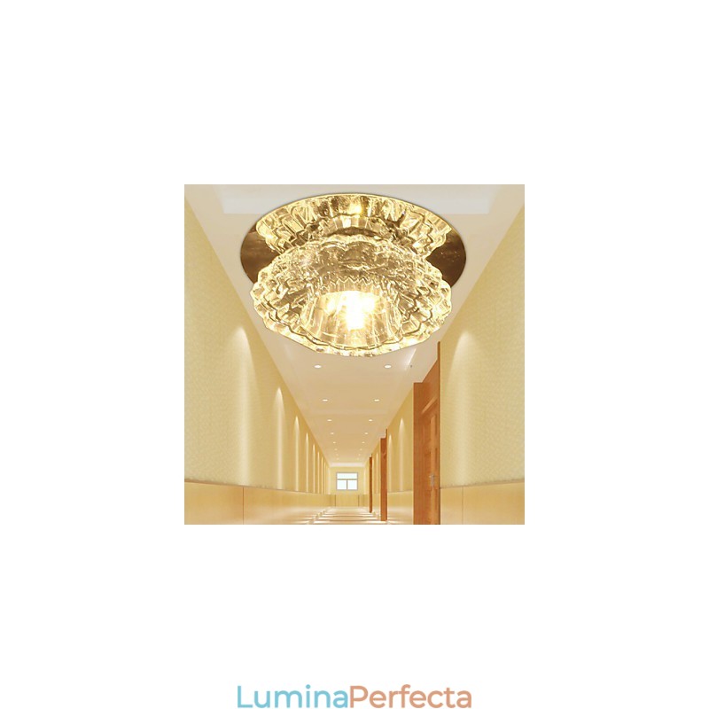 Plafoniera modernă cu economie de energie Plafoniera din cristal Lampă cu bec în jos