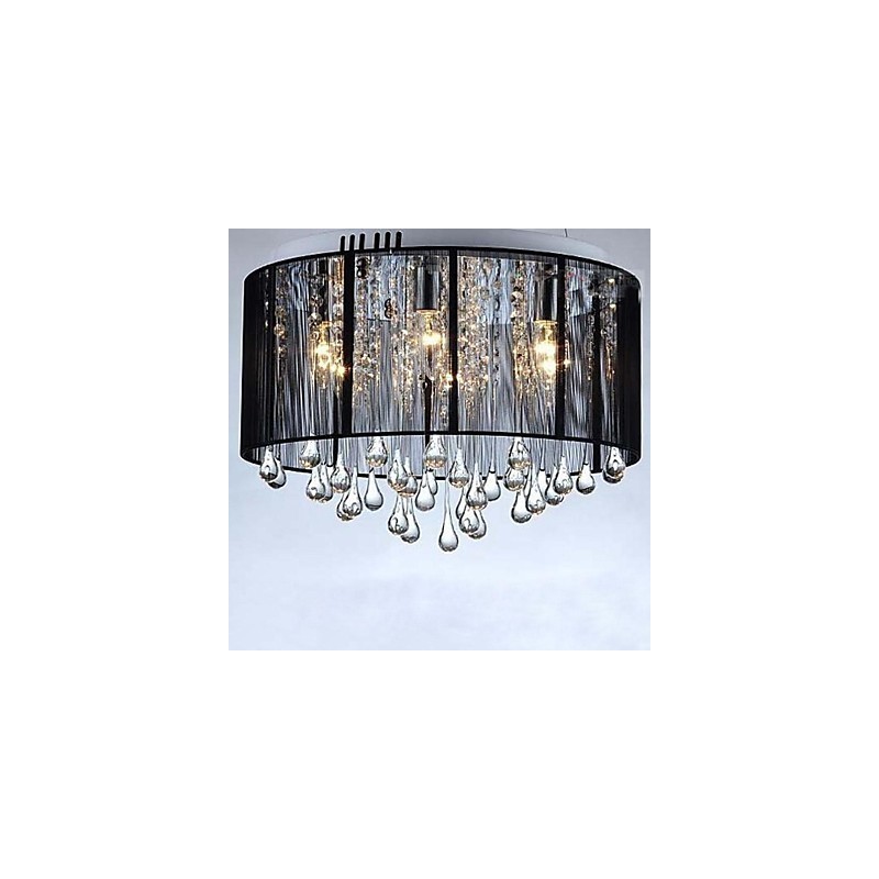 Candelabru de cristal cu plafon negru de lux
