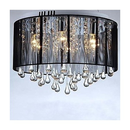 Candelabru de cristal cu plafon negru de lux Candelabru de cristal cu plafon negru de lux