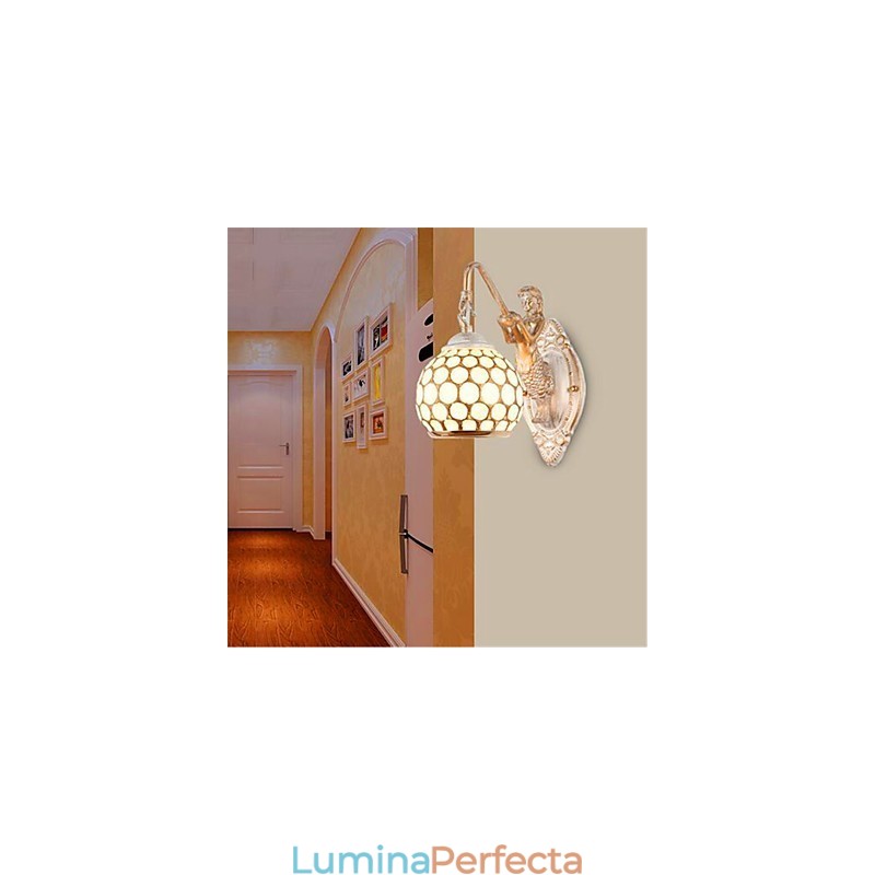 Lampă de perete în stil european simplu, retro, pastorală, dormitor, noptiere, balcon, scară, oglindă pe hol