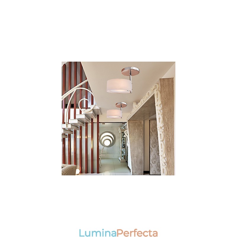 Candelabru din metal cromat în stil mini modern și contemporan Garaj cu montaj încastrat