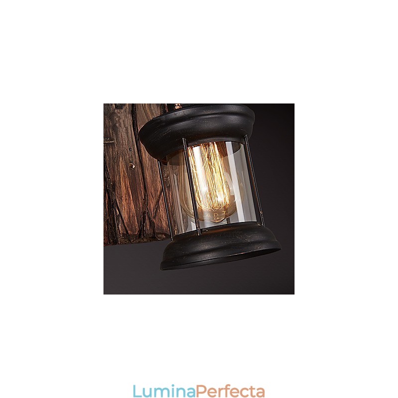 Lampă de perete cu un singur cap industrial, vintage, retro, din lemn, din metal, culoare, pentru decorarea coridorului hotelului
