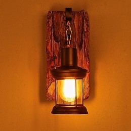 Lampă de perete cu un singur cap industrial, vintage, retro, din lemn, din metal, culoare, pentru decorarea coridorului hotelului
