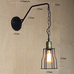 Restaurant Cafe Lanț Coridoare Lampă de perete din fier