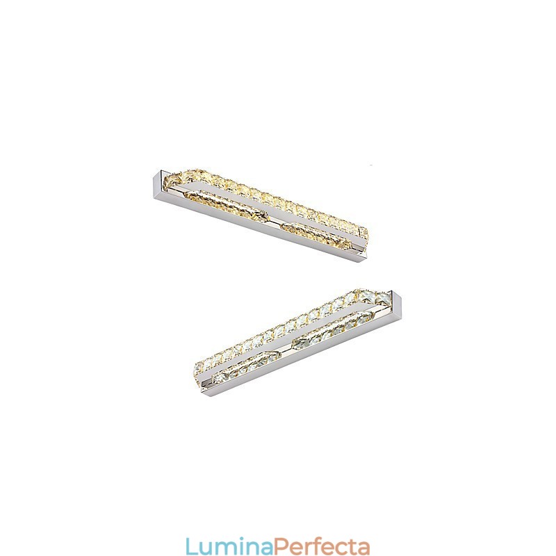 Lampă lungă cu oglindă de înaltă calitate, lumini pentru baie, lumini de perete din metal și cristal