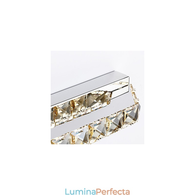 Lampă lungă cu oglindă de înaltă calitate, lumini pentru baie, lumini de perete din metal și cristal