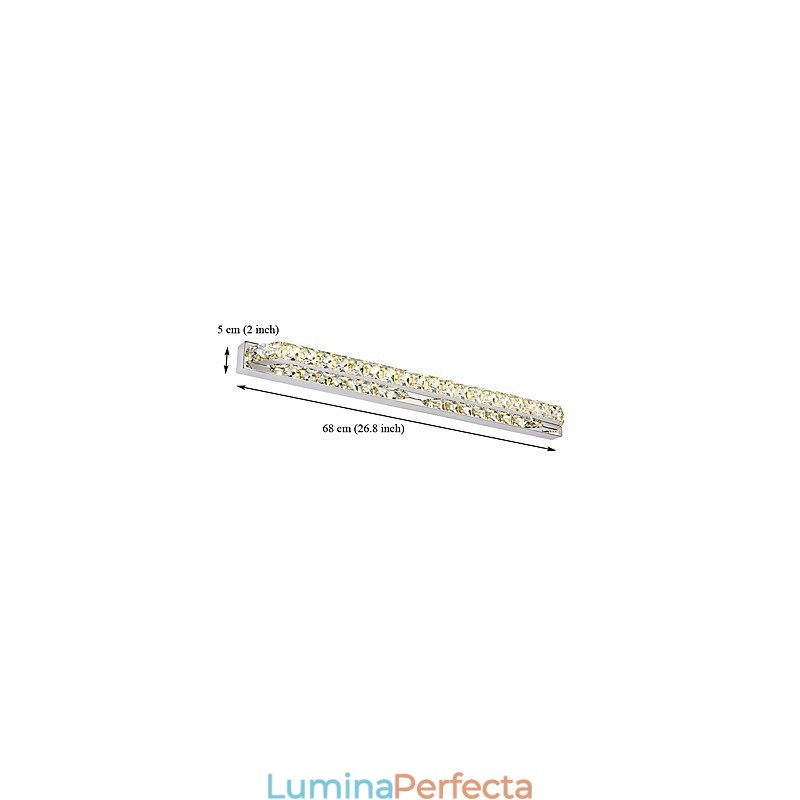 Lampă lungă cu oglindă de înaltă calitate, lumini pentru baie, lumini de perete din metal și cristal