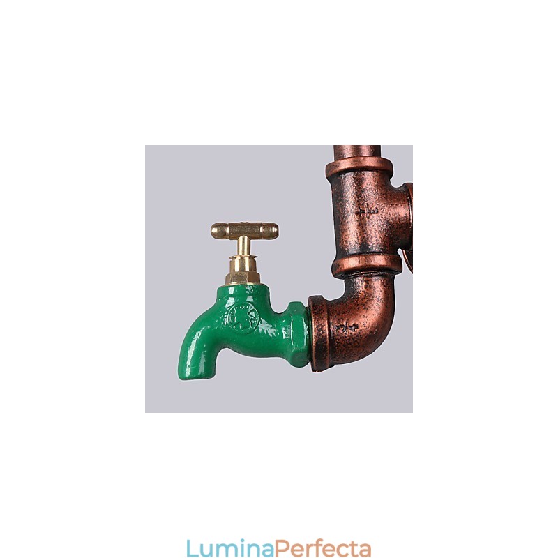 Aplice de perete cu țeavă industrială de epocă, formă de roată din lemn, lumini rotative creative, iluminat de decorare pentru bar, restaurant, cafenea