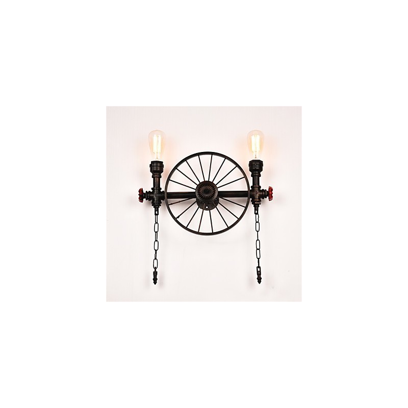 Aplice Industriale Vintage De Perete Lumini Creative Restaurant Cafe Bar Iluminat Decorat Cu Finisaj Vopsit 2 Lumini