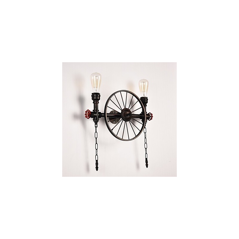 Aplice Industriale Vintage De Perete Lumini Creative Restaurant Cafe Bar Iluminat Decorat Cu Finisaj Vopsit 2 Lumini