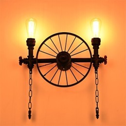 Aplice Industriale Vintage De Perete Lumini Creative Restaurant Cafe Bar Iluminat Decorat Cu Finisaj Vopsit 2 Lumini