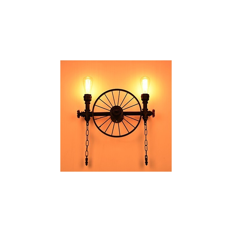 Aplice Industriale Vintage De Perete Lumini Creative Restaurant Cafe Bar Iluminat Decorat Cu Finisaj Vopsit 2 Lumini