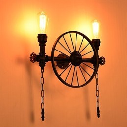 Aplice Industriale Vintage De Perete Lumini Creative Restaurant Cafe Bar Iluminat Decorat Cu Finisaj Vopsit 2 Lumini