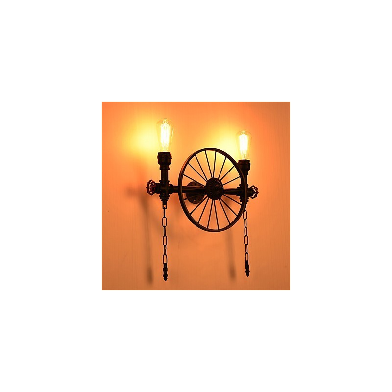 Aplice Industriale Vintage De Perete Lumini Creative Restaurant Cafe Bar Iluminat Decorat Cu Finisaj Vopsit 2 Lumini