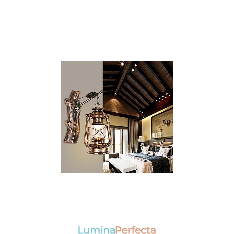 Caracteristică de pictură rustic Lodge pentru aplice de perete în stil mini
