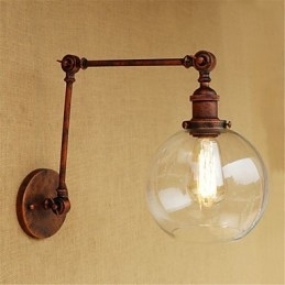Caracteristică galvanizată retro country pentru protecția ochilor în stil mini, braț oscilant pentru lumină ambientală