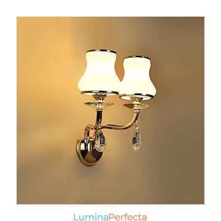 Caracteristică modernă și contemporană galvanizată pentru lumina ambientală de cristal Aplice de perete Caracteristică modernă și contemporană galvanizată pentru lumina ambientală de cristal Aplice de perete