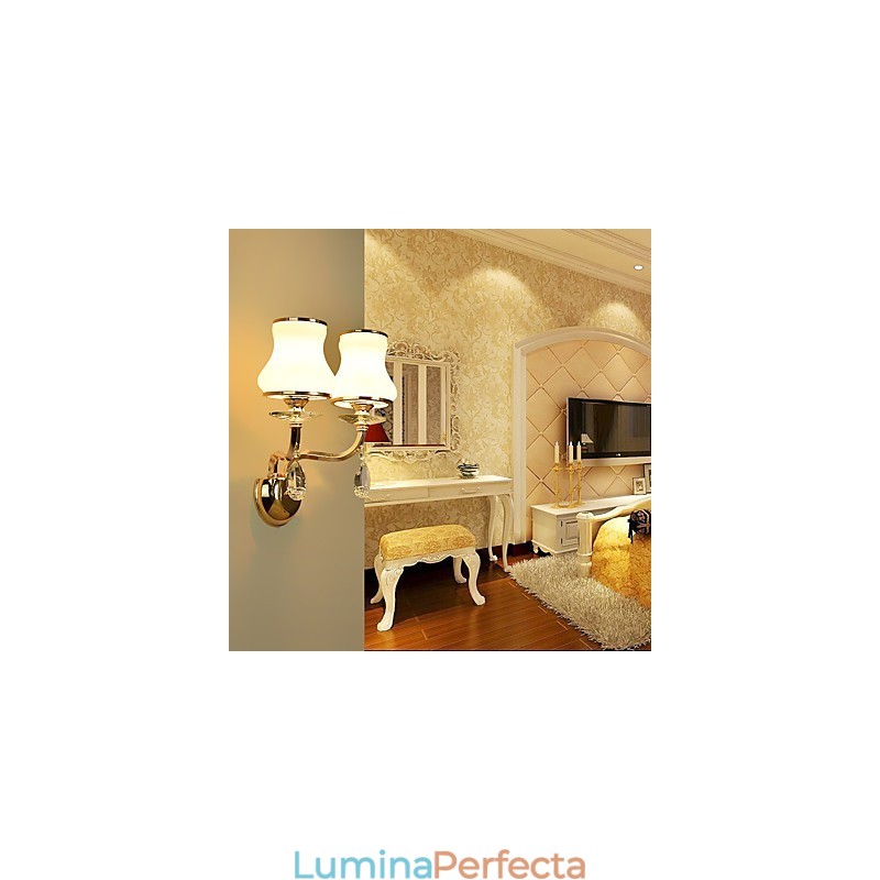 Caracteristică modernă și contemporană galvanizată pentru lumina ambientală de cristal Aplice de perete