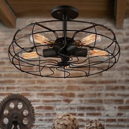 Lampă de design industrial Țară Americană Lampă personalizată Lămpi de tavan cu ventilator retro european