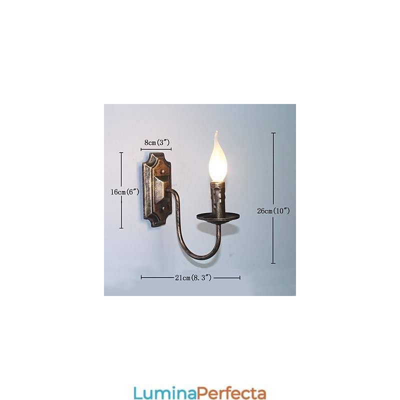 Aplică de perete antică în formă de lumânare, pentru coridor, pentru balcon