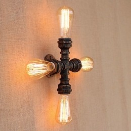 Caracteristică de pictură retro country pentru braț basculant în stil mini, inclus perete cu lumină ambientală