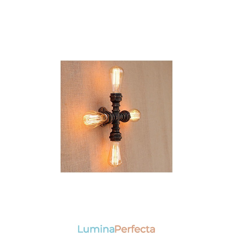 Caracteristică de pictură retro country pentru braț basculant în stil mini, inclus perete cu lumină ambientală