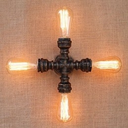 Caracteristică de pictură retro country pentru braț basculant în stil mini, inclus perete cu lumină ambientală