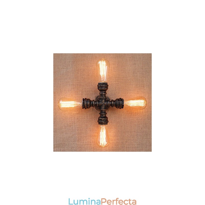 Caracteristică de pictură retro country pentru braț basculant în stil mini, inclus perete cu lumină ambientală