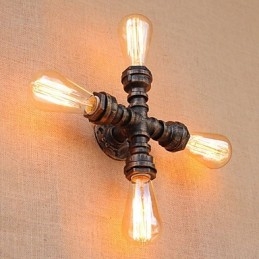 Caracteristică de pictură retro country pentru braț basculant în stil mini, inclus perete cu lumină ambientală