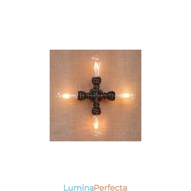 Caracteristică de pictură retro country pentru braț basculant în stil mini, inclus perete cu lumină ambientală