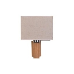 Aplica de Perete Simpla Lampa de Noptiera Cu Abajur din Tesatura si Lemn Masinic pentru Dormitor Comoda Sufragerie Camera Bebe