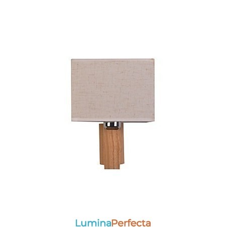 Aplica de Perete Simpla Lampa de Noptiera Cu Abajur din Tesatura si Lemn Masinic pentru Dormitor Comoda Sufragerie Camera Bebe