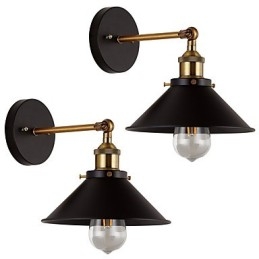 Aplice de perete din metal 2 buc. Lampă industrială de perete Vintage Edison Simplicity Lampă pentru iluminat Cafe Club Bar