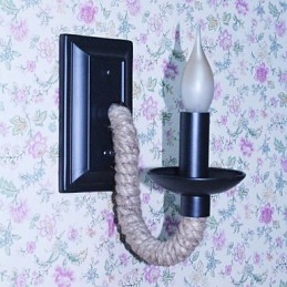 Lampă de perete retro cu frânghie de cânepă Personalitate creativă Lampă cu lumânare din fier