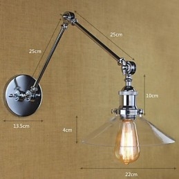 Caracteristică electroplată retro vintage country pentru leagăn de lumină ambientală cu braț oscilant mini stil