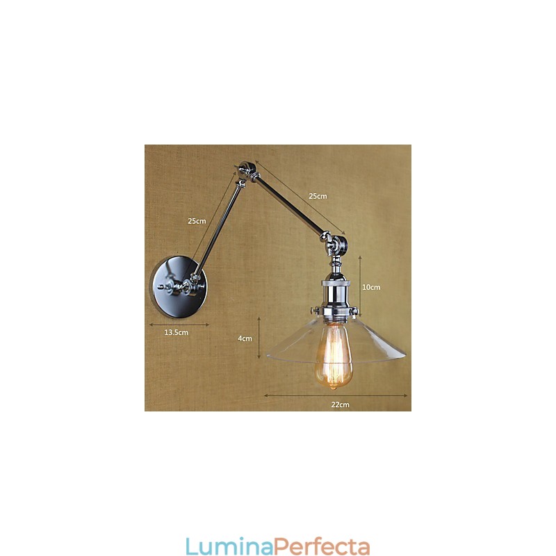 Caracteristică electroplată retro vintage country pentru leagăn de lumină ambientală cu braț oscilant mini stil
