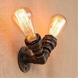 Nostalgia Țeavă de apă simplă Lampă decorativă de perete mică
