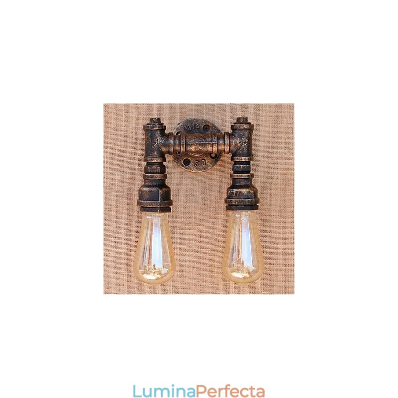 Nostalgia Țeavă de apă simplă Lampă decorativă de perete mică