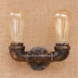 Nostalgia Țeavă de apă simplă Lampă decorativă de perete mică