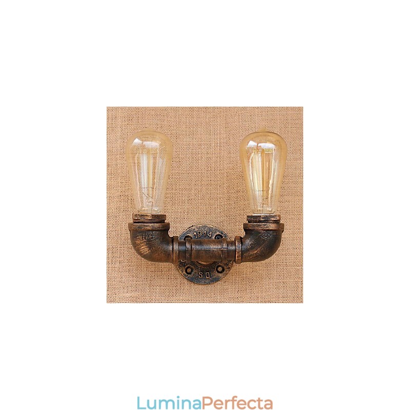 Nostalgia Țeavă de apă simplă Lampă decorativă de perete mică