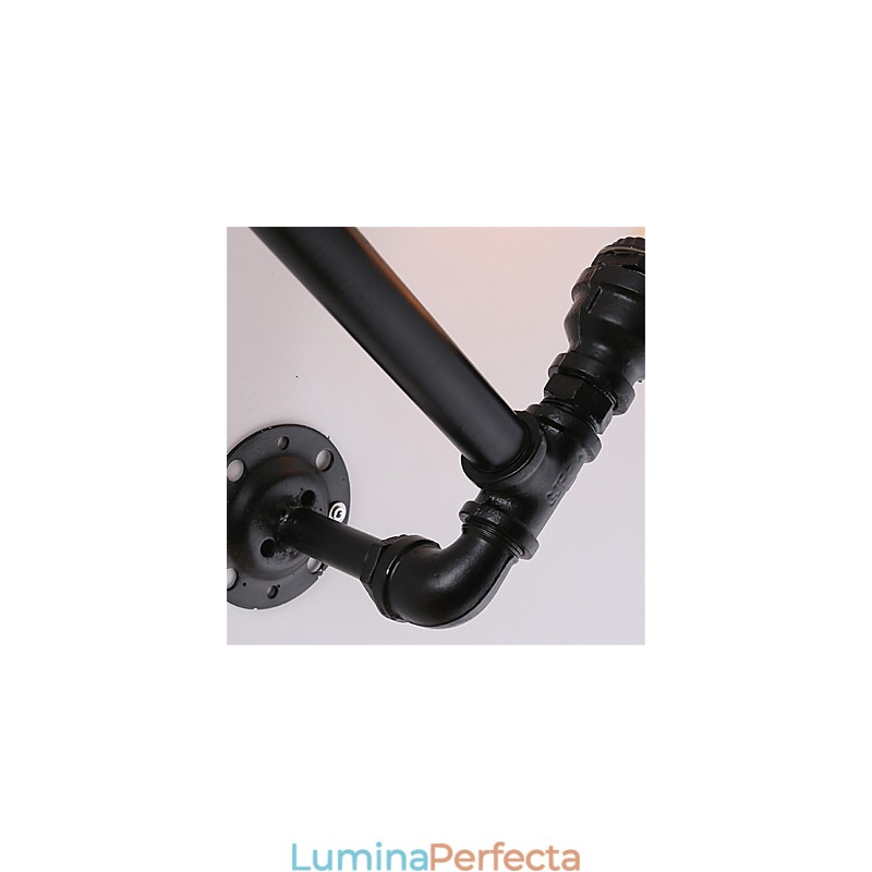 Aplice Industriale Vintage De Perete Lumini Negre Creative Restaurant Cafe Bar Iluminat Decorat Cu Finisaj Vopsit 2 Lumini