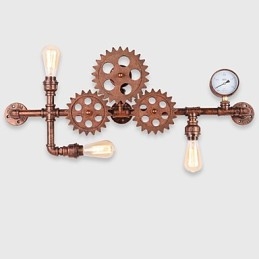Aplice de perete cu țeavă industrială de epocă Forma cârmă din lemn Lumini rotative creative Restaurant Cafe Bar Iluminat decorativ