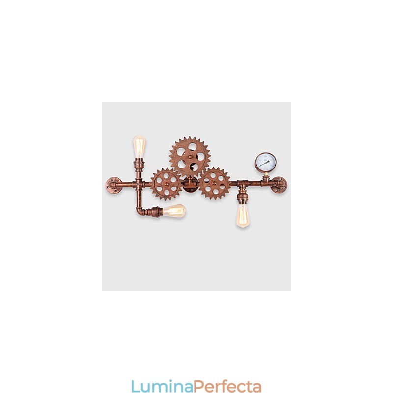 Aplice de perete cu țeavă industrială de epocă Forma cârmă din lemn Lumini rotative creative Restaurant Cafe Bar Iluminat decorativ