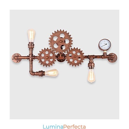Aplice de perete cu țeavă industrială de epocă Forma cârmă din lemn Lumini rotative creative Restaurant Cafe Bar Iluminat decorativ Aplice de perete cu țeavă industrială de epocă Forma cârmă din lemn Lumini rotative creative Restaurant Cafe Bar Iluminat decorativ