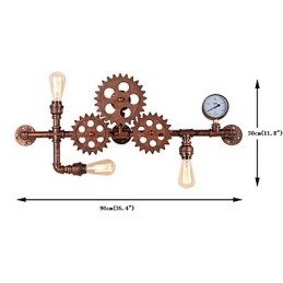Aplice de perete cu țeavă industrială de epocă Forma cârmă din lemn Lumini rotative creative Restaurant Cafe Bar Iluminat decorativ