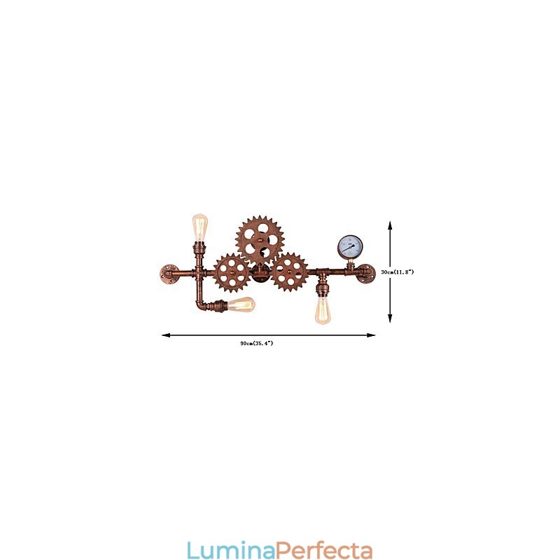 Aplice de perete cu țeavă industrială de epocă Forma cârmă din lemn Lumini rotative creative Restaurant Cafe Bar Iluminat decorativ