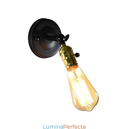 Aplică de perete din fier, neagră, simplă, retro, aplică decorativă cu un singur cap, în stil european Aplică de perete din fier, neagră, simplă, retro, aplică decorativă cu un singur cap, în stil european