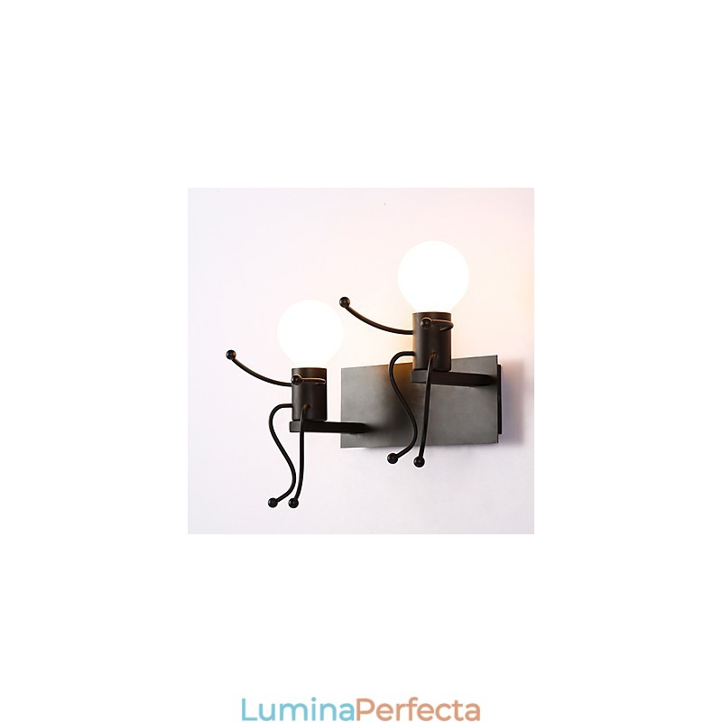 Forma de robot Vintage Metal Industrial Loft Rustic Applic de perete Bar Cafenea Intrare hol Lampa de perete Negru Alb Optional