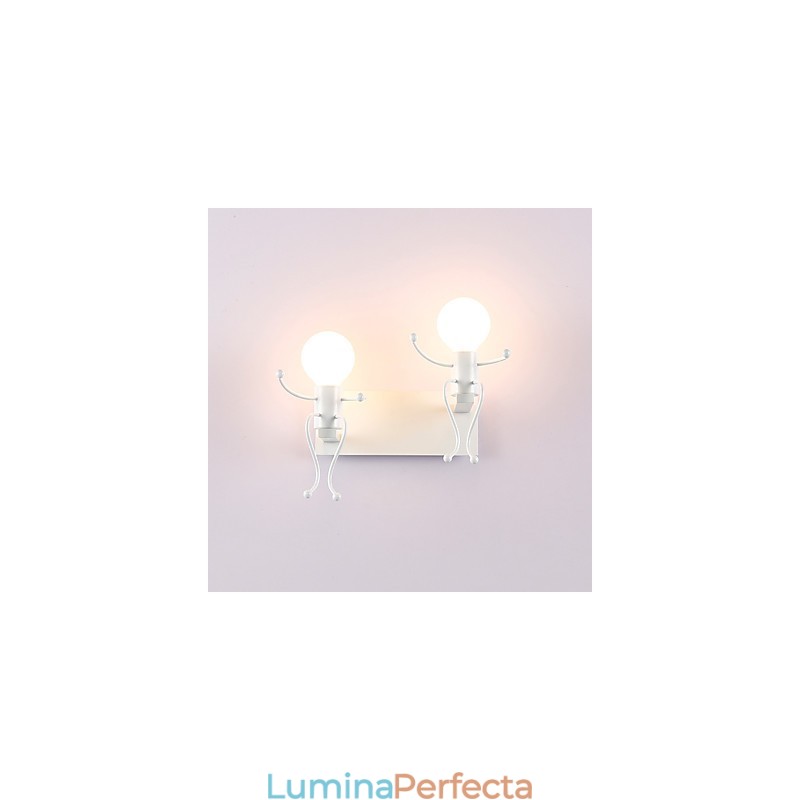 Forma de robot Vintage Metal Industrial Loft Rustic Applic de perete Bar Cafenea Intrare hol Lampa de perete Negru Alb Optional